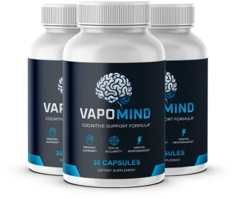 Three VapoMind Cognitive Support Formula bottles, 30 capsules each